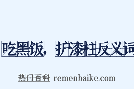 吃黑饭，护漆柱反义词是什么意思的图片